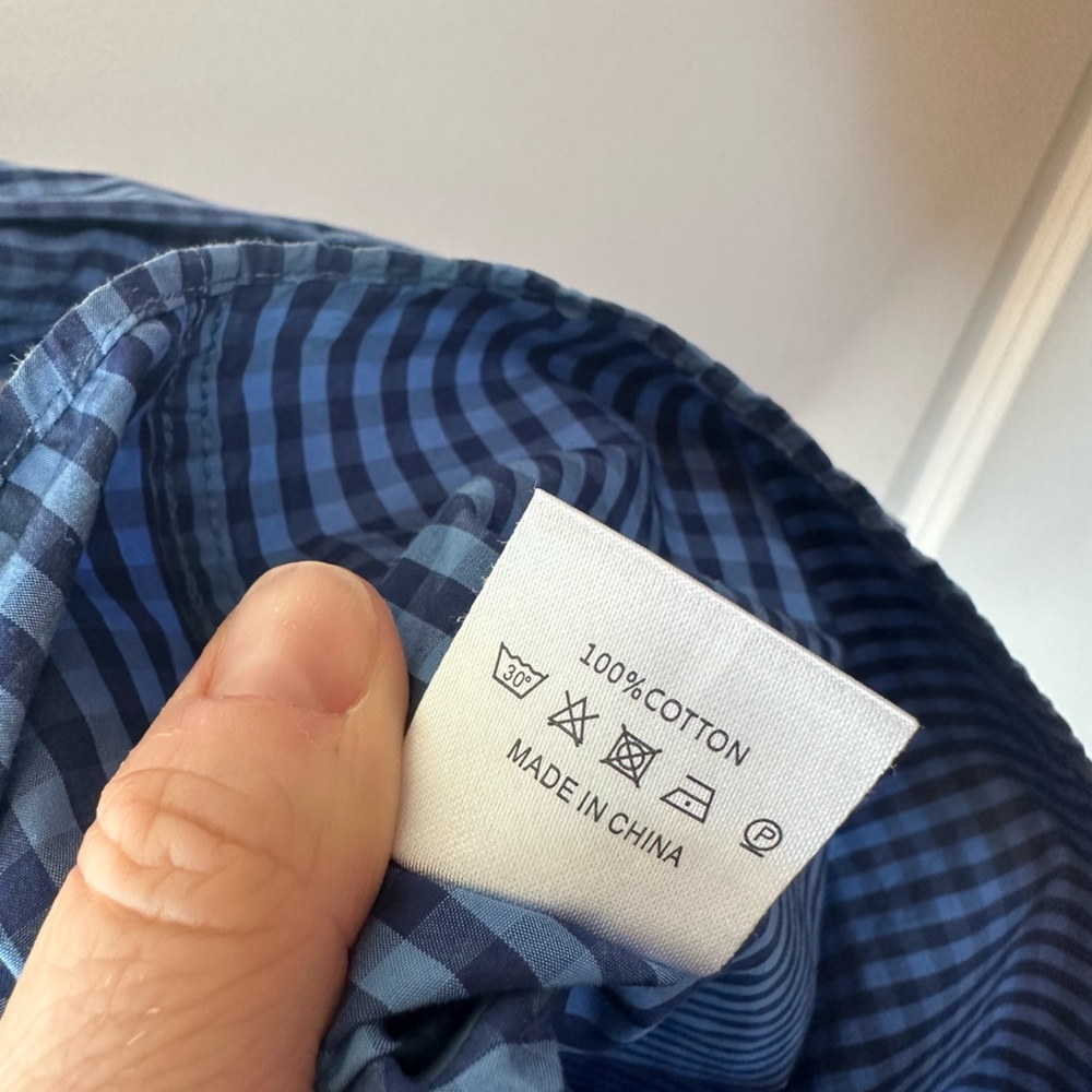Blue Checkered Kids Button Down Shirt - Picture 4 of 4